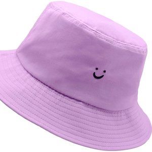 Hat Summer Unisex Face Smile Purple